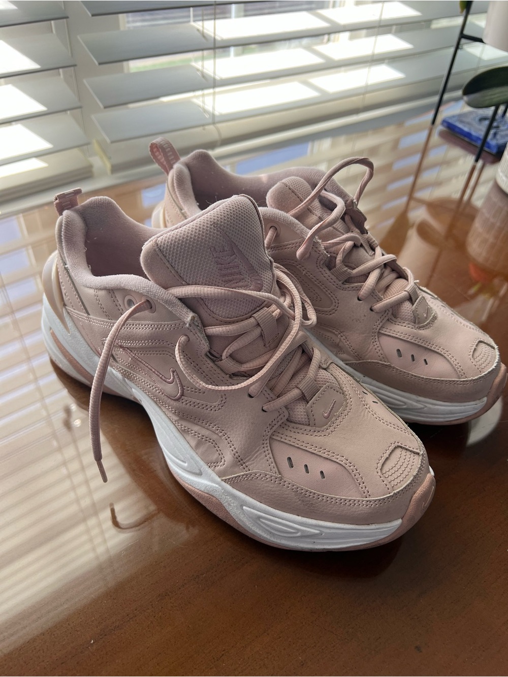 Nike Women's Mauve/Pink Chunky Lace-Up Sneakers